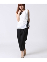 リボン付レースTOPSセットアップ/ホワイト(001)