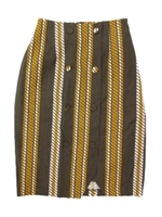 【Alluge】レトロストライプスカート/カーキ(014)