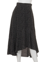 裾フリル切り替えスカート/ブラック