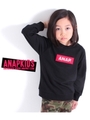【ANAP KIDS】BOX刺繍ロゴワッペントレーナー/ブラック(027)