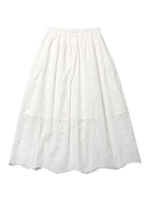 FLOWER EMBROIDERY SKIRT/ホワイト