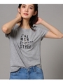 [L]メッセージTシャツ/ライトグレー(911)