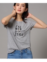 [L]メッセージTシャツ/ライトグレー(911)