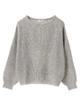・畦ボートネックプルオーバー/杢グレー