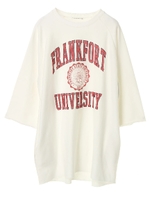 カレッジロゴラグランスリーヴワンピース/ホワイト