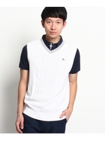 サルーキ犬刺繍ニットベスト/ホワイト(001)