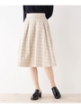 チェックリバーシブルスカート/ベージュ(252)