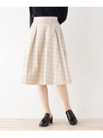 チェックリバーシブルスカート/ベージュ(252)