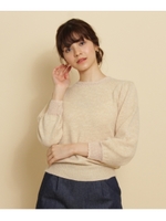 ◆【Sサイズあり】パール袖ニット/ライトベージュ(451)