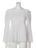 カフス付きオフショルブラウス/WHITE