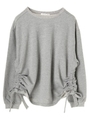 サイドドロストスウェットプルオーバー/杢グレー