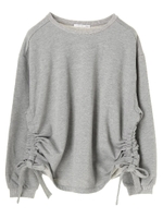 サイドドロストスウェットプルオーバー/杢グレー