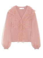 チュールドッキングカーディガン/BLK