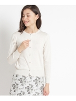 【洗える】イベリスニットカーディガン/ライトベージュ(051)