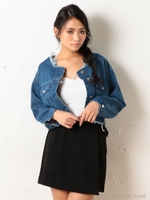 ノーカラーGジャン/デニムブルー