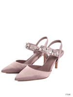 ビジューストラップパンプス/PINK