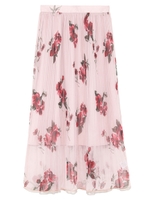 プリントプリーツミモレスカート/PNK