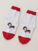 Baby ダックスジャカード入りソックス/ライトグレ-
