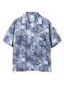 COLLAGE OPEN COLLAR SHIRT/ブラック