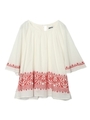 EMBROIDERY TOP/レッド