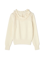 《EDIT COLOGNE》透かし編みフリルニット/ホワイト(030)