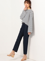 〓JC ボーダー フレア袖 プルオーバー/OFF WHITE