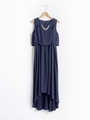 ノースリイレギュラーヘムドレス/ネイビー
