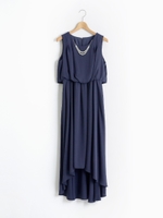 ノースリイレギュラーヘムドレス/ネイビー