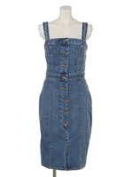 フロントボタンスリットDENIM OP/L/BLU