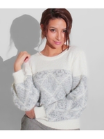 ラメ混バルーンスリーブニットトップス/グレー(006)