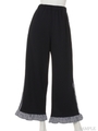 CHECKED HEM JERSEY PANTS/NAVY