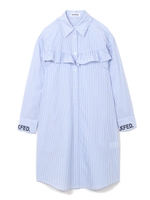 RUFFLE SHIRT DRESS/ライトブルー