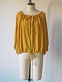 [GREED]GLOSS SATIN Gather Blouse/YELLOW