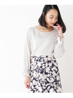 innowave フラワーレースシャツ/ライトグレー(011)