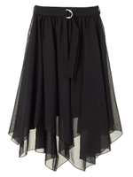 ・シフォンイレヘムスカート/ブラック