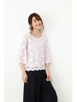 ［WEB限定］レースブラウス/ラベンダー(080)