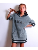 【ANAP】『ANAP』ロゴカットデニムフーディーワンピース/ライトブルー(038)