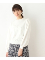 【WEB&一部店舗限定販売】リボン&フラワーモチーフニット/ホワイト系(010)