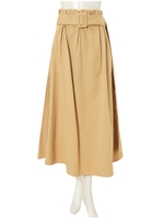 【インスタグラマーコラボ】ベルトフレアロングスカート/ベージュ