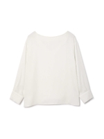 ◆マットサテンボートネックブラウス/ホワイト(030)