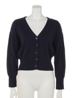 Ｖネックコンパクト丈カーディガン/ネイビー