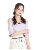 オープンショルダーカットソー/ラベンダー