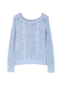 オリヴィア透かし柄ニットプルオーバー/SKY(110)