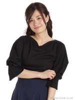 カシュクールカットソー/ブラック