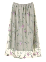 カラーエンブロイダリーチュールスカート/ラベンダー