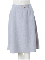 グレンチェックフレアスカート/ライトグレー