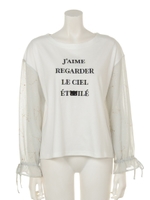 コビニャー星空変形スリーブトップス/ホワイト