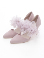 シフォンフラワーセパレートパンプス/PINK