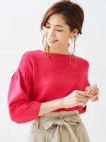 タックボリュームスリーブニット/ピンク