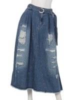 ダメージリメイクスカート/ブルー